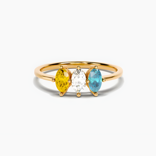 Anillo Mamá con Piedras de Nacimiento